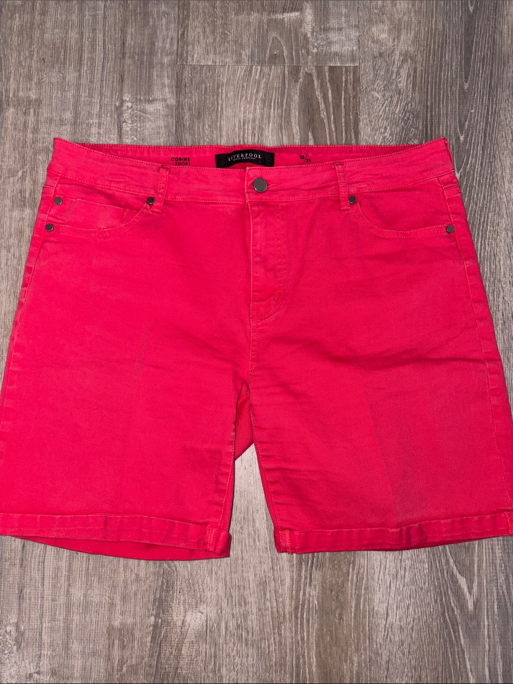Liverpool Hot Pink Denim Shorts